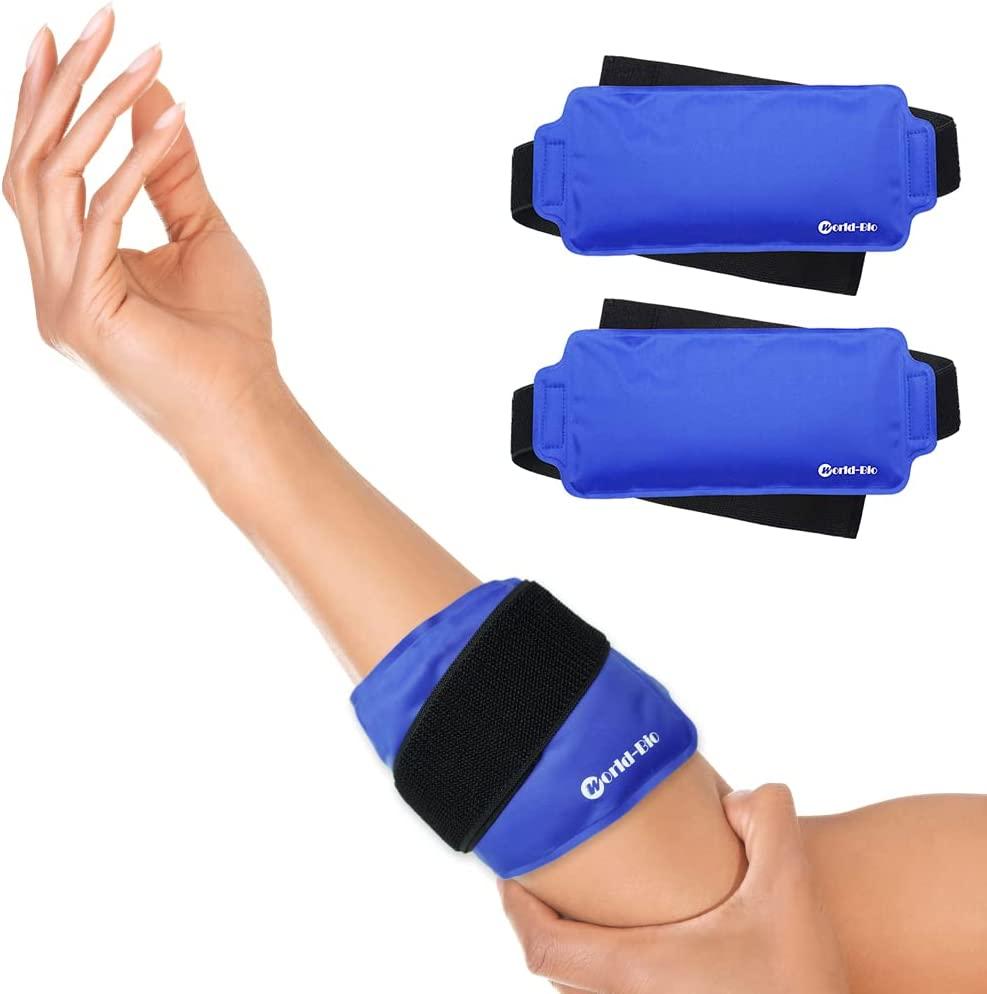 Adjustable Ice Pack Wrap for Injuries 2 Reusable Hot Cold Packs for