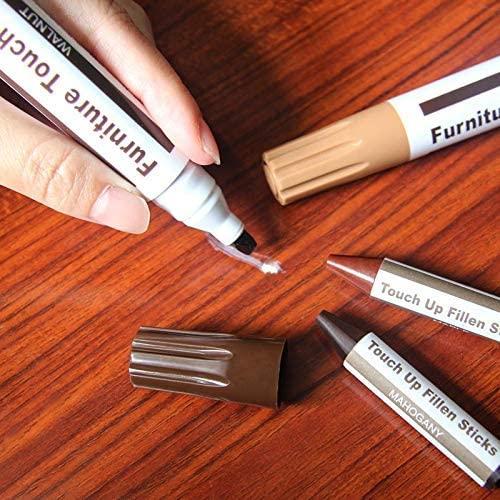 Furniture Markers Touch Up,Wood Filler Floor Scratch Repair Kits,Set of  21-Markers and Wax Sticks with Sharpener Kit for Funiture Repair,Floor  Scratch.Touch Up Repair System Set,Wood Restore Pack 21 Piece Set