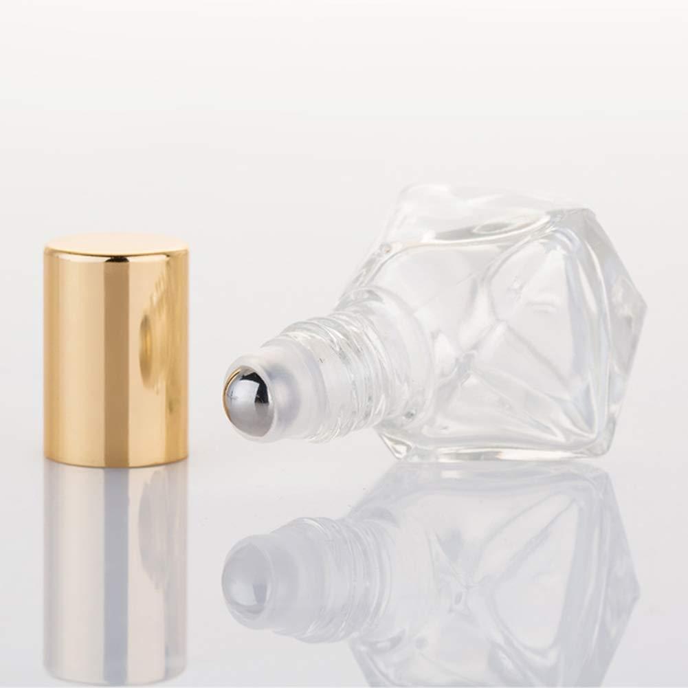 EXCEART 2pcs Glass Roller Bottles Golden Hollow Roll on Bottle