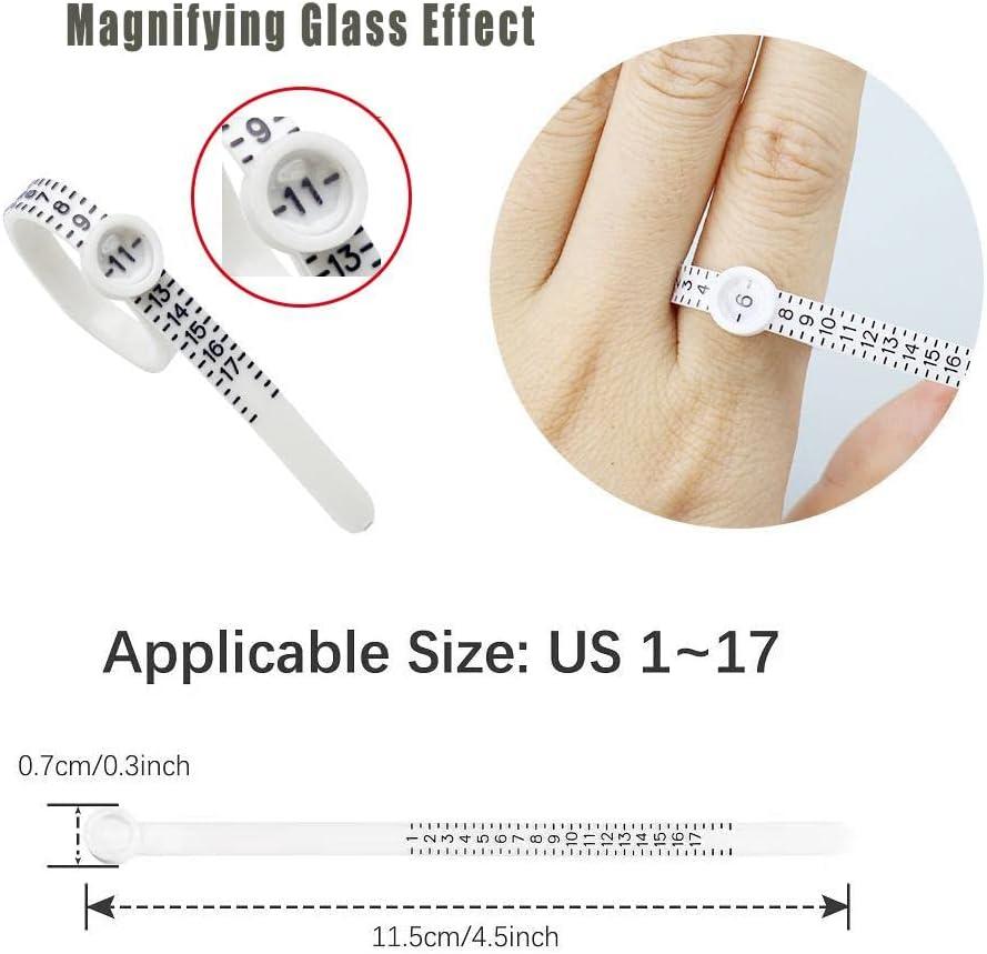 2-Pack Elfstone Ring Sizer Measuring Tool Reusable Finger Size Measuring  Set (USA Rings Size)
