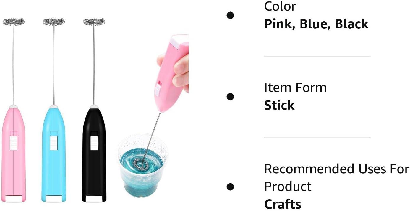 3Pcs Handheld Electric Epoxy Resin Stirrer Battery Operated Tumbler Mixer  Blender Stainless Steel Egg Milk Frother Tool