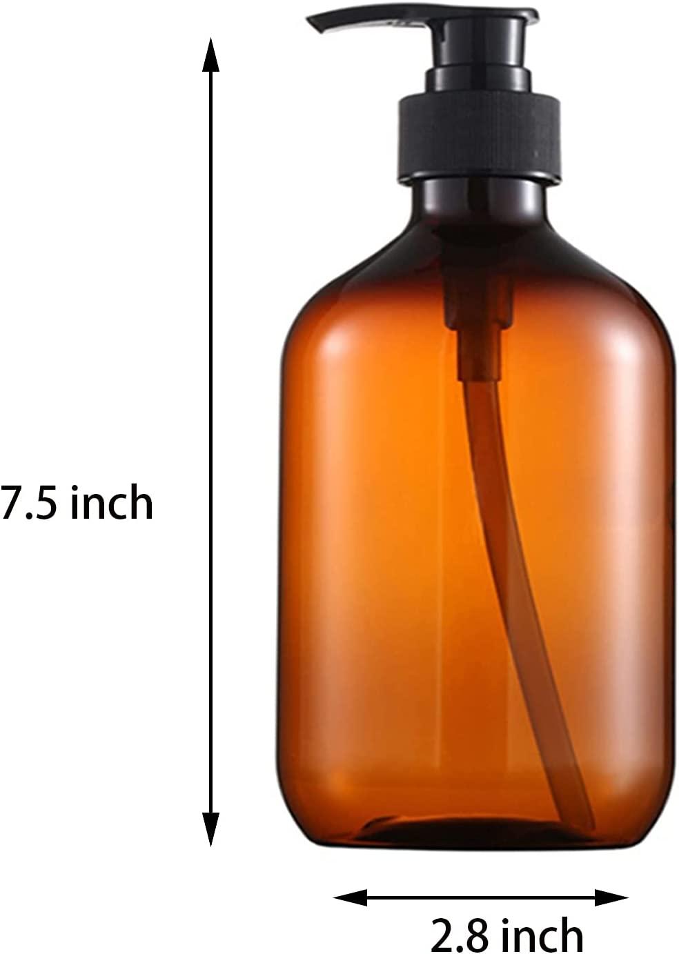 Amber Glass Bottle W/ Lotion Pump Dispenser//reusable Bottles