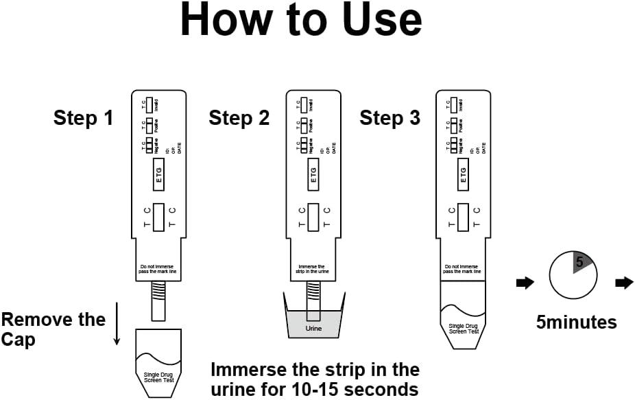 BecaGoode ETG Alcohol Urine Test Strips 8 Pack Single Panel Dip Card