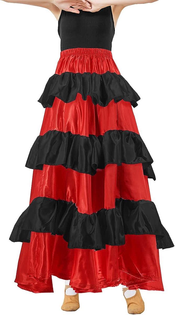 Mexican Dress Girls' Flamenco Dance Skirt Long Ruffle Gypsy