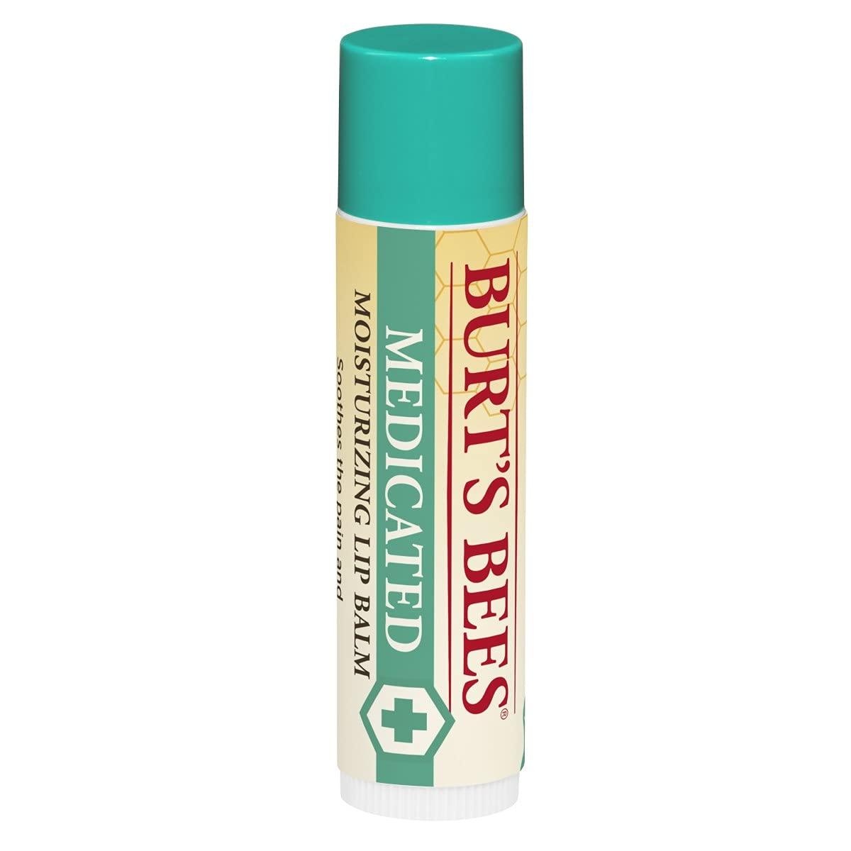 Medicated Lip Balm Stocking Stuffer, Burt's Bees Moisturizing Lip Care Holiday Gift, for Dry
