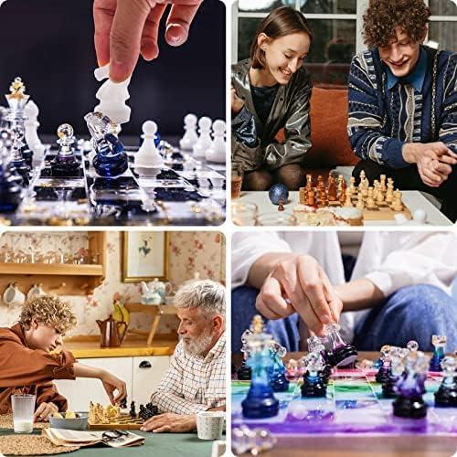 Chess Silicone Mould DIY Crystal Epoxy Mold 3D Chess Board Resin