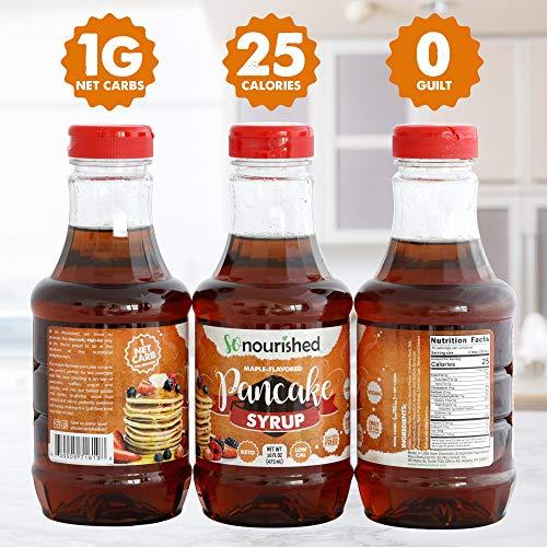 So Nourished Keto Maple Syrup Low Calorie Pancake Syrup 16 FL OZ 1g