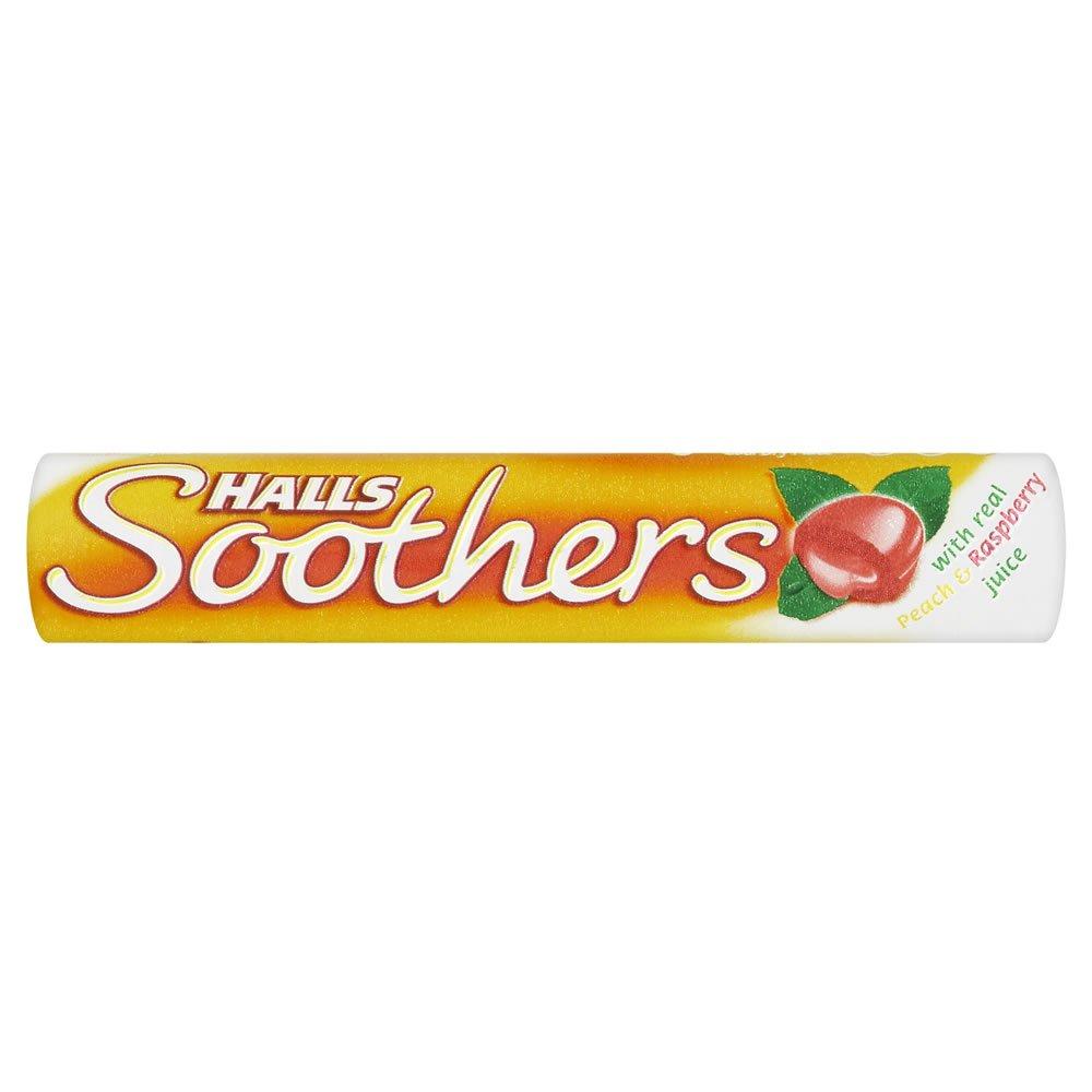 Halls Soothers Peach & Raspberry Cough Drops Sweets (20 Rolls)