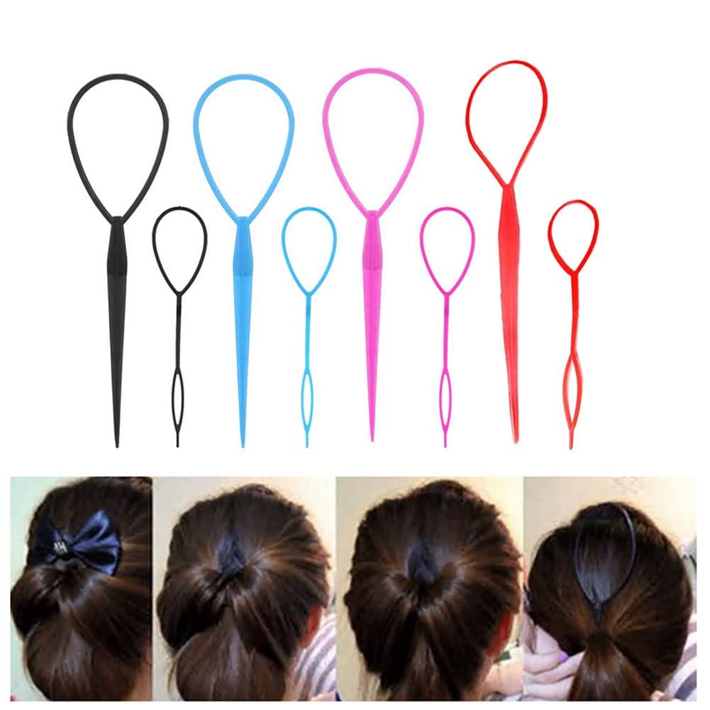 4 Pairs Hair Tail Tools Hair Braid Accessories Ponytail Maker for