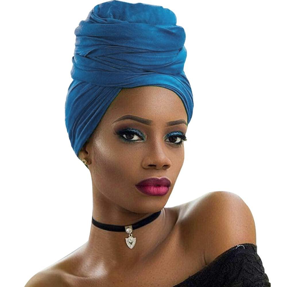 Youme Stretch Jersey Head Wrap Stretchy Knit Turban Headwraps Long Hair  Scarf Urban African Head Wrap Head Band Ultra Breathable Soft Turban Tie  for Women (Black Navy Blue Red Blue), Large Black+navy