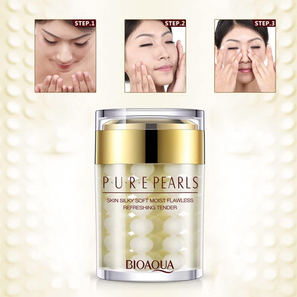BIOAQUA Face Cream 60g - Pure Silk Pearl Essence, Hyaluronic