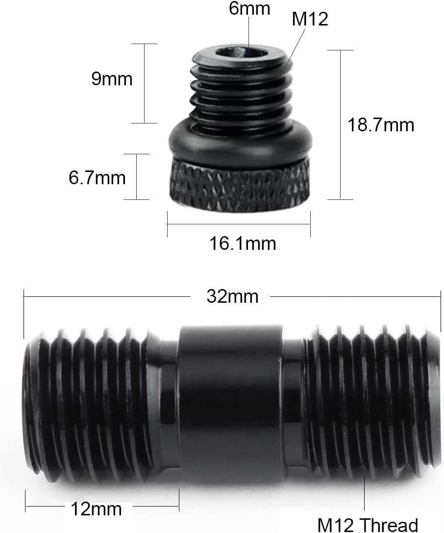 M12 Thread Rod Cap Plug 15mm Rod Rail Extension Connector Set and Rod
