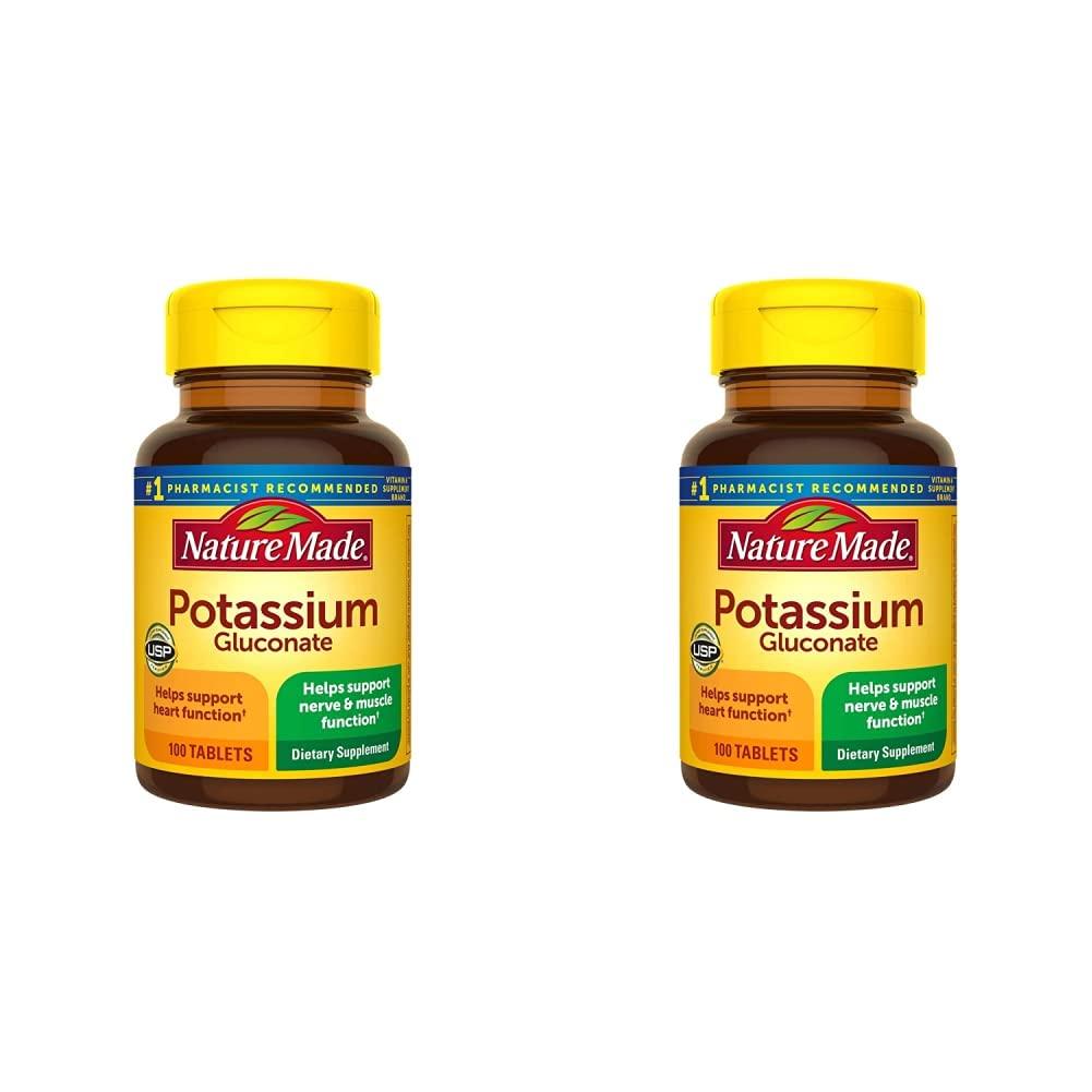 Nature Made Potassium Gluconate 550mg 100 Tablets (Pack of 2)