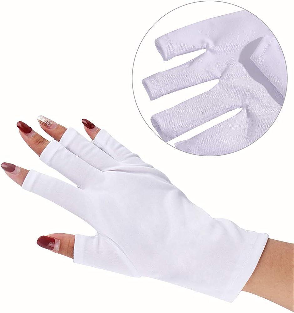 2 Pair UV Shield Gloves for UV Light Lamp Nail Dryer Anti UV Glove for Gel  Manicures for LED/UV Women Sunscreen Gloves for UV Protection