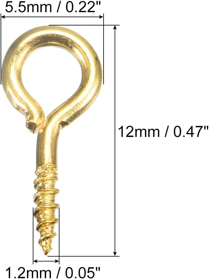 Uxcell 1.2 Small Screw Eye Hooks Self Tapping Screws Carbon Steel