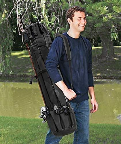 Allnice Canvas Fishing Rod Organizer Bag - Holds 5 Poles & Tackle - Durable Travel Carry Case in Black | Buy Now with Express International Delivery | GoSupps.com Allnice Canvas Fishing Rod Organizer Bag - Holds 5 Poles & Tackle - Durable Travel Carry Case in Black | Buy Now with Express International Delivery | GoSupps.com