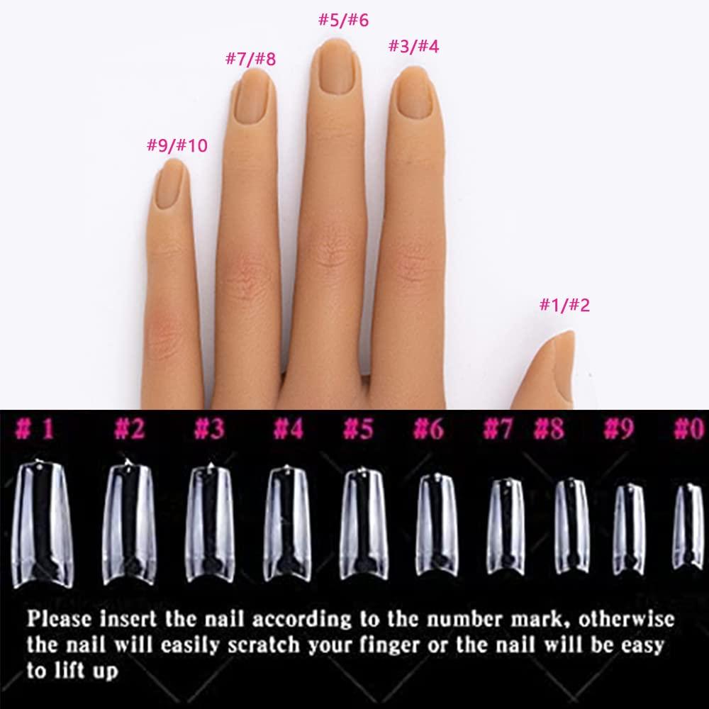 Silicone Practice Hand for Acrylic Nails - Realistic Fake Hand Mannequin  Flexible Bendable Silicone Training Hand Tool for Practice Nail Art (Left  Hand) 3#