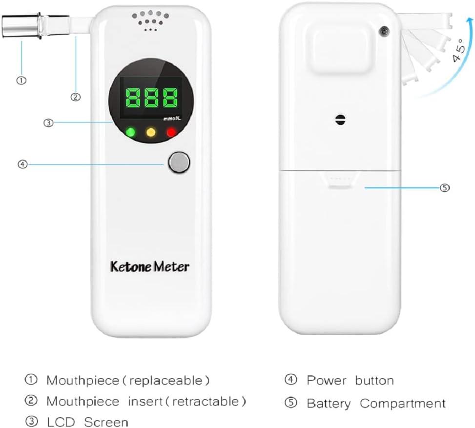 Keto Breathalyzer Ketone Meter Digital Ketosis Test 10 Mouthpieces