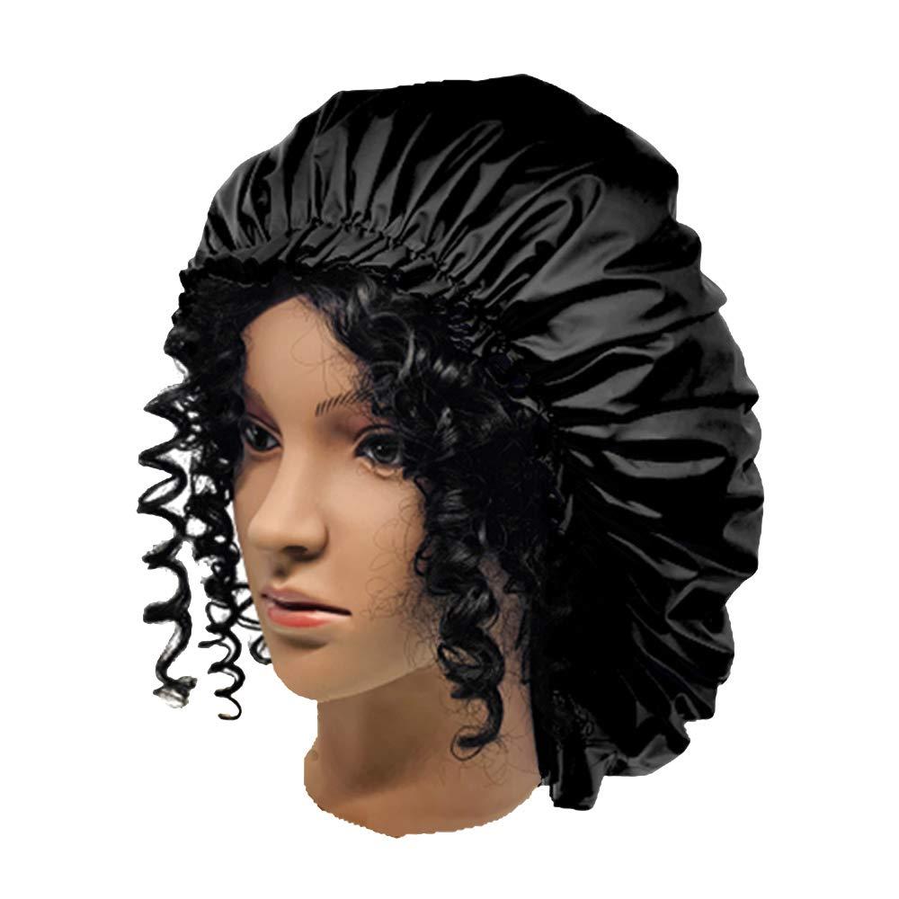 ELEBOX Premium Collection Super Jumbo Shower Cap Black