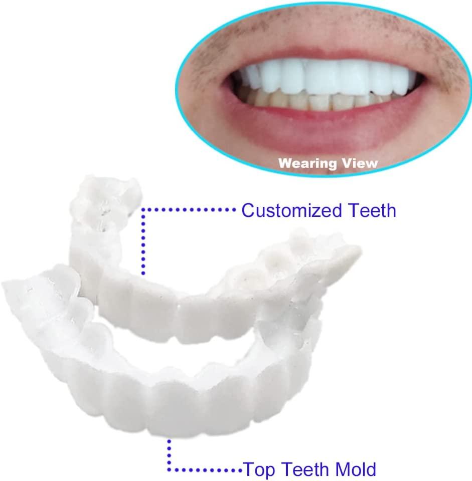 Denture Smile Teeth Customizable Temporary Perfect Fake Teeth Molds Braces  for Snap in Instant &Confidence Smile