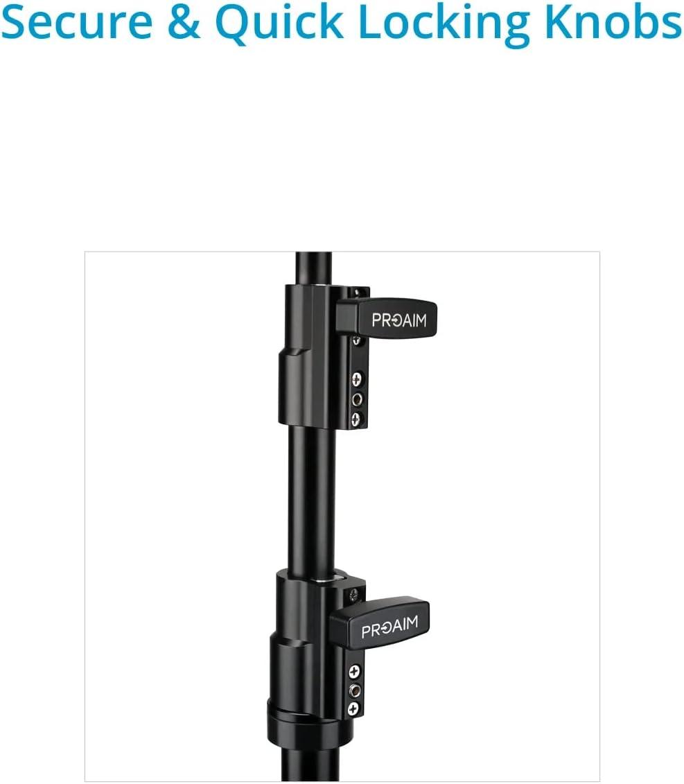 PROAIM Heavy-Duty Telescopic Mast w 5/8 Baby Pin for Proaim Sound Chief  Cart. Extension to Mount Additional Gear Like Camera Gimbal Setup, Lights,  & Monitors on Your Audio Cart (P-2BPM-01)