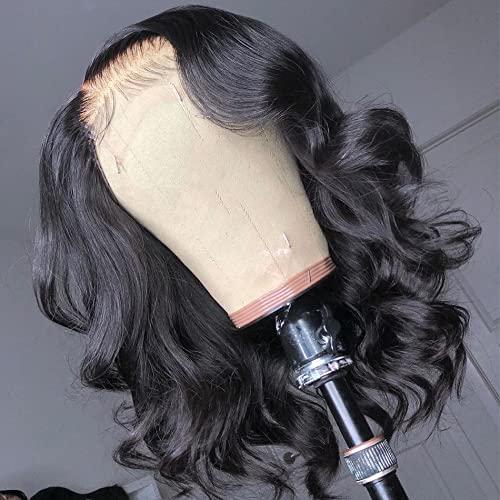 Body Wave Lace Closure Wigs Human Hair 180 Density Short Bob Wigs Body Wave  4X4 Lace Front Wig Glueless Lace Frontal Wig Body Wave Human Hair Wigs Pre  Plucked with Baby Hairs