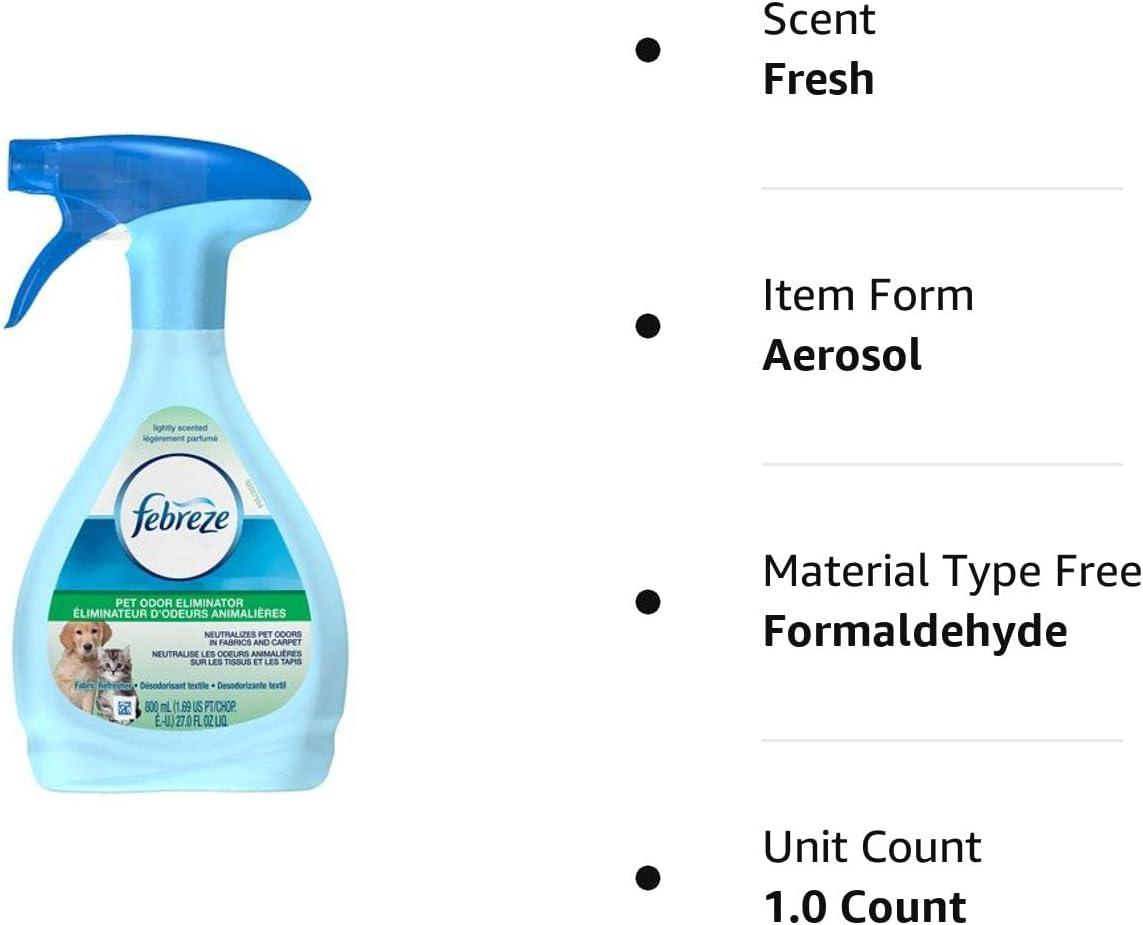 Febreze Odor-Fighting Fabric Refresher Pet Odor Fighter Spray, 27