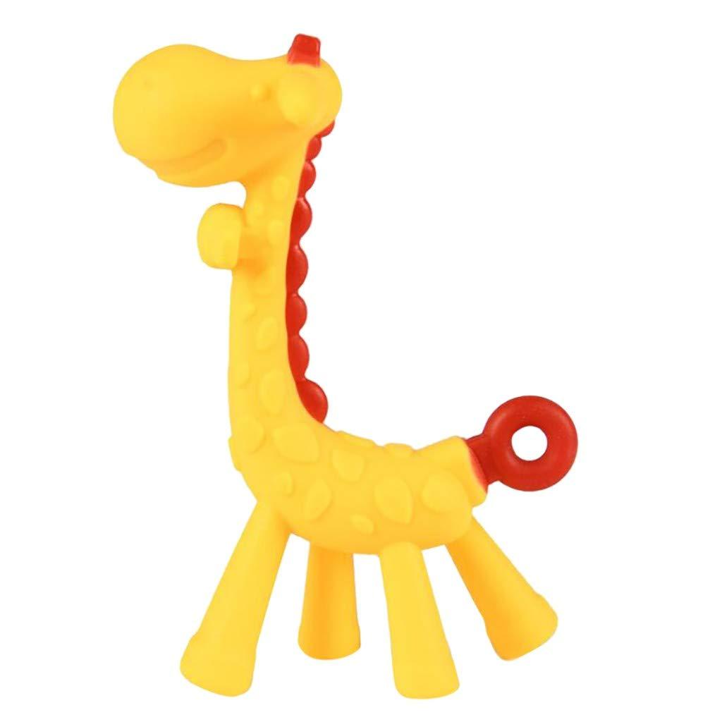 JDEFEG Teether Toy Children's Soft Giraffe Silicone Stick Molar Baby Holder  Teething Baby Care Baby Shampoo Travel Size Yellow One Size