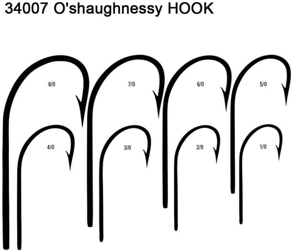 Saltwater Fishing Hooks Long Shank Hook 34007 O'shaughnessy Forged  Stainless Steel Hooks Extra Strong for Fishing Tackle for Fishing Gift Size  1/0 2/0