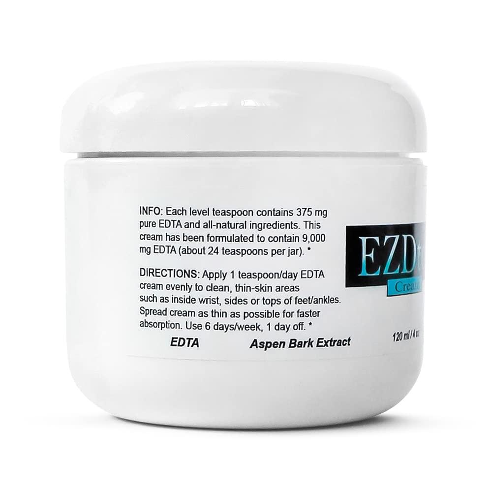 EZDtox Cream Heavy Metal EDTA Detox 1 month supply 4 oz. Jar