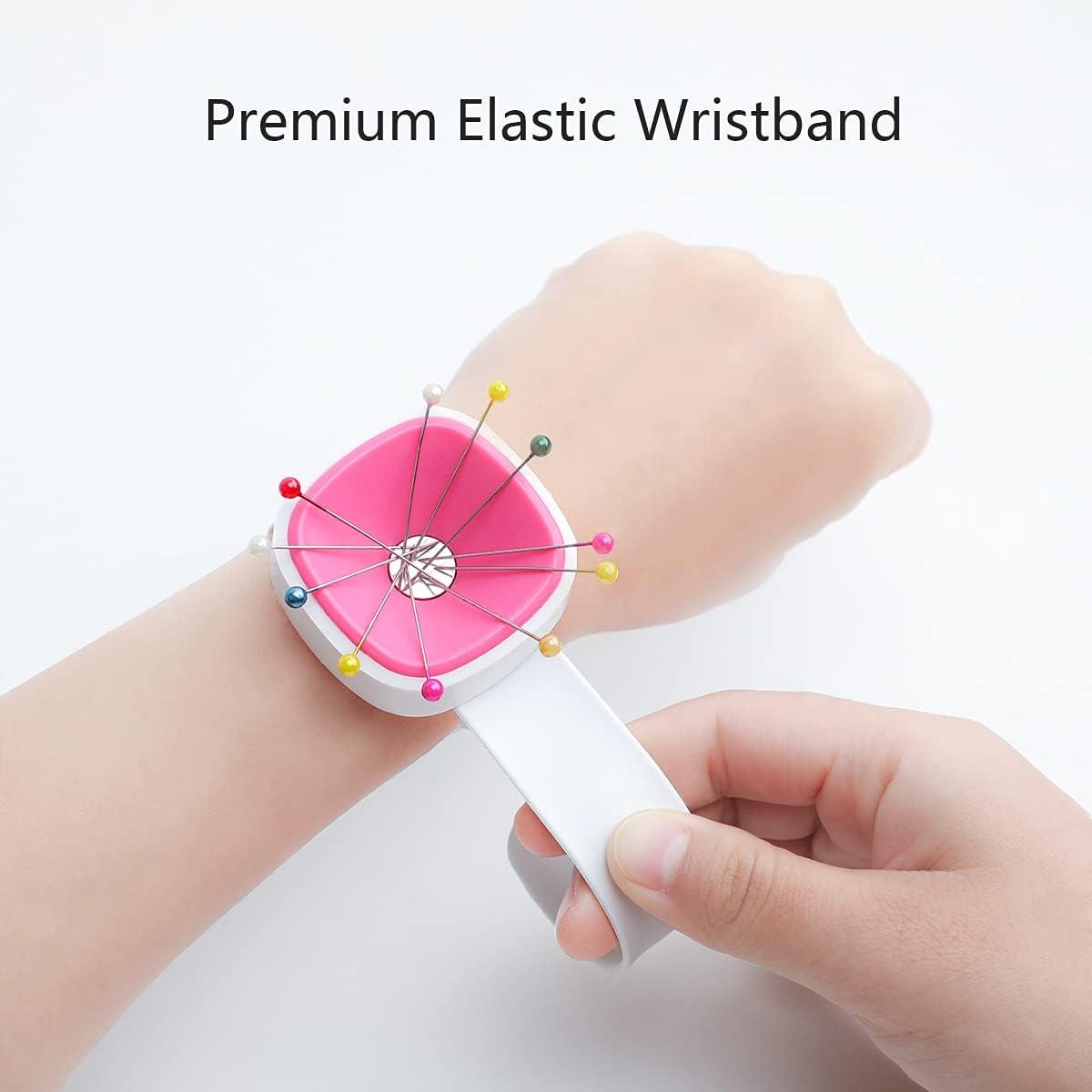 FRCOLOR wrist bands wrist brace silicone bracelet with pin holder wrist pin  cushion pin cushions for sewing wrist strap pin holder magnet needle