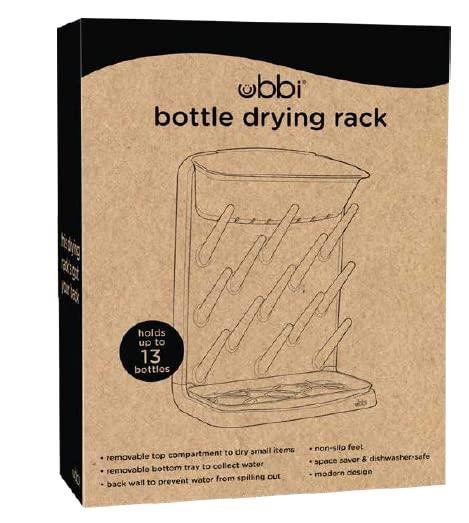 Ubbi Vertical Baby Bottle Drying Rack Countertop Drying Rack Baby Accessory  Gray