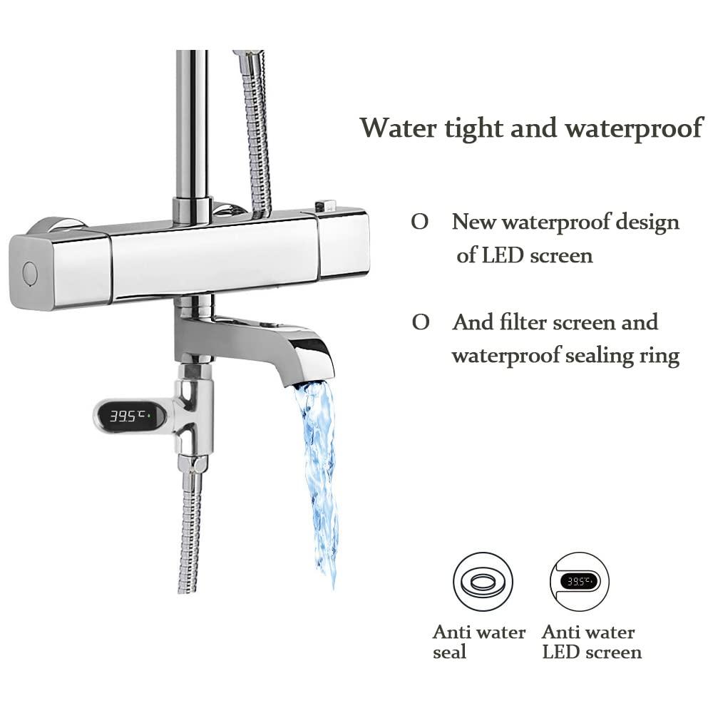 Tecboss LED Digital Shower Thermometer Battery Free Real Time Water Te -  King Arthur Plumbing