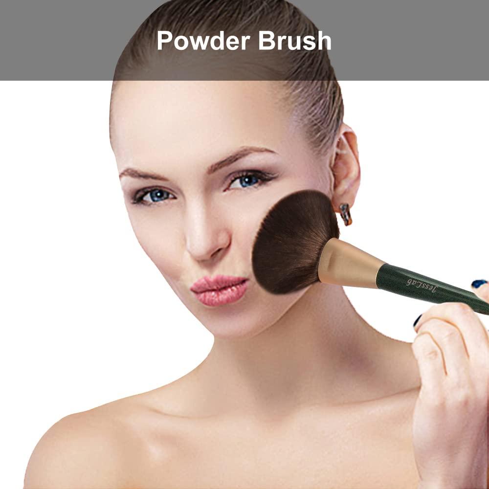 JessLab Powder Brush, Wooden Handle Loose Powder Brush Face Makeup Powder  Brush for Pressed Powder Setting Powder, Synthetic Bristles, 1 Piece