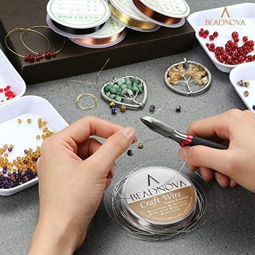 BEADNOVA Craft Wire Jewelry Beading Wire Tarnish Resistant Copper Wire for  Jewelry Making with Cutting Pliers (5pcs, 26 Gauge)