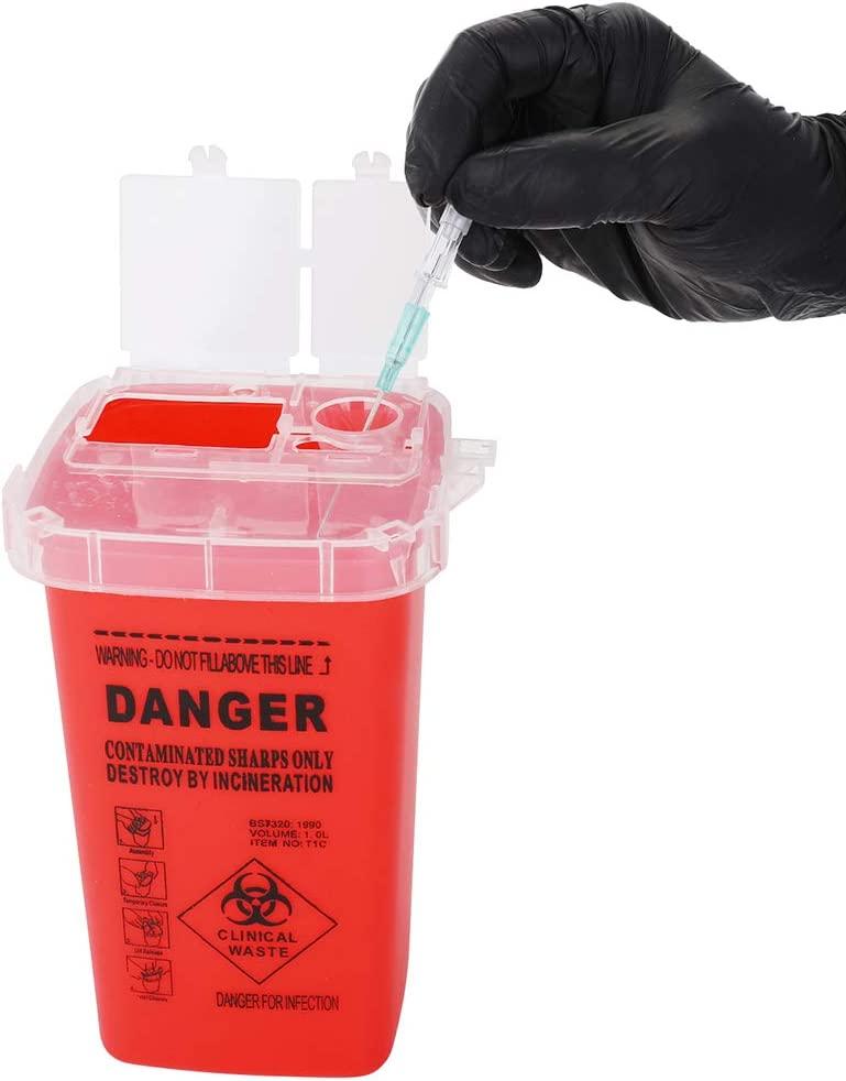 Sharps Disposal Container,5 Pack Needle Disposal Container 1 Quart Size