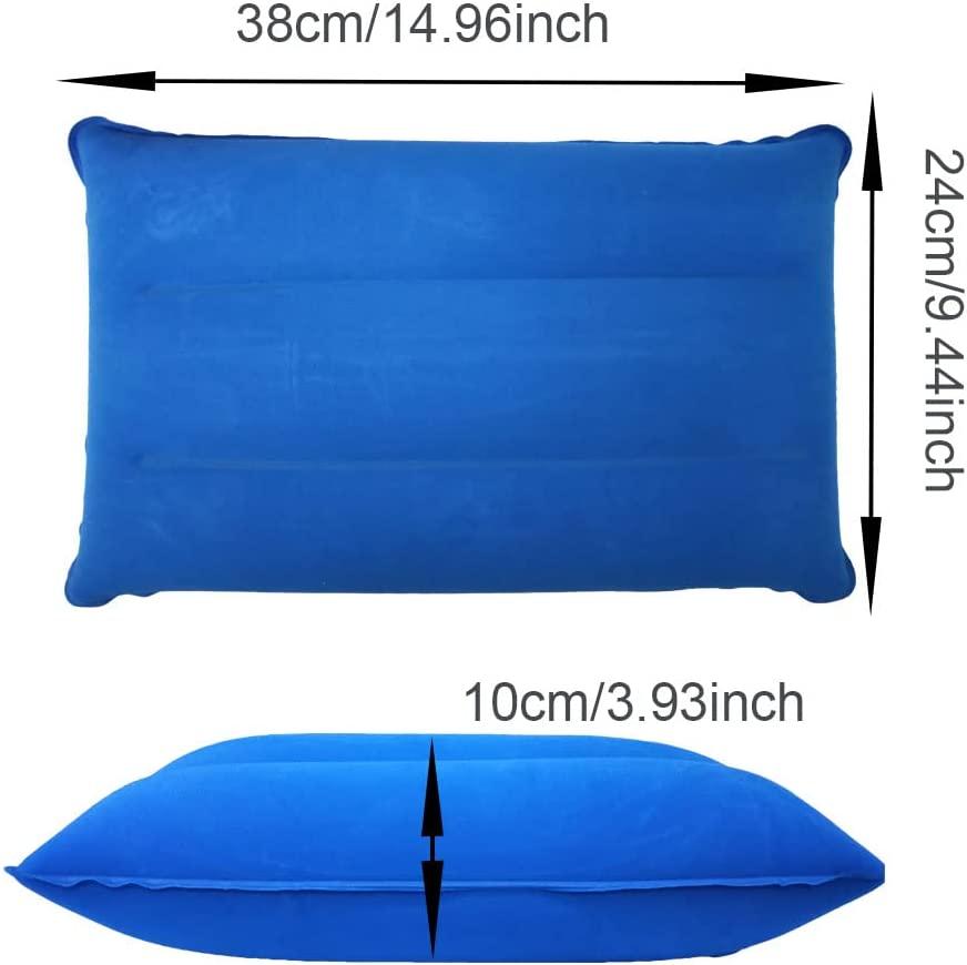 Inflatable Pillow for Camping Travel Pillow Flocked Fabric Air Pillow for  Comfortable, Ergonomic Inflating Pillows for Neck & Lumbar Support While  Camp Hiking Backpacking (Purple , Red, Royal Blue)