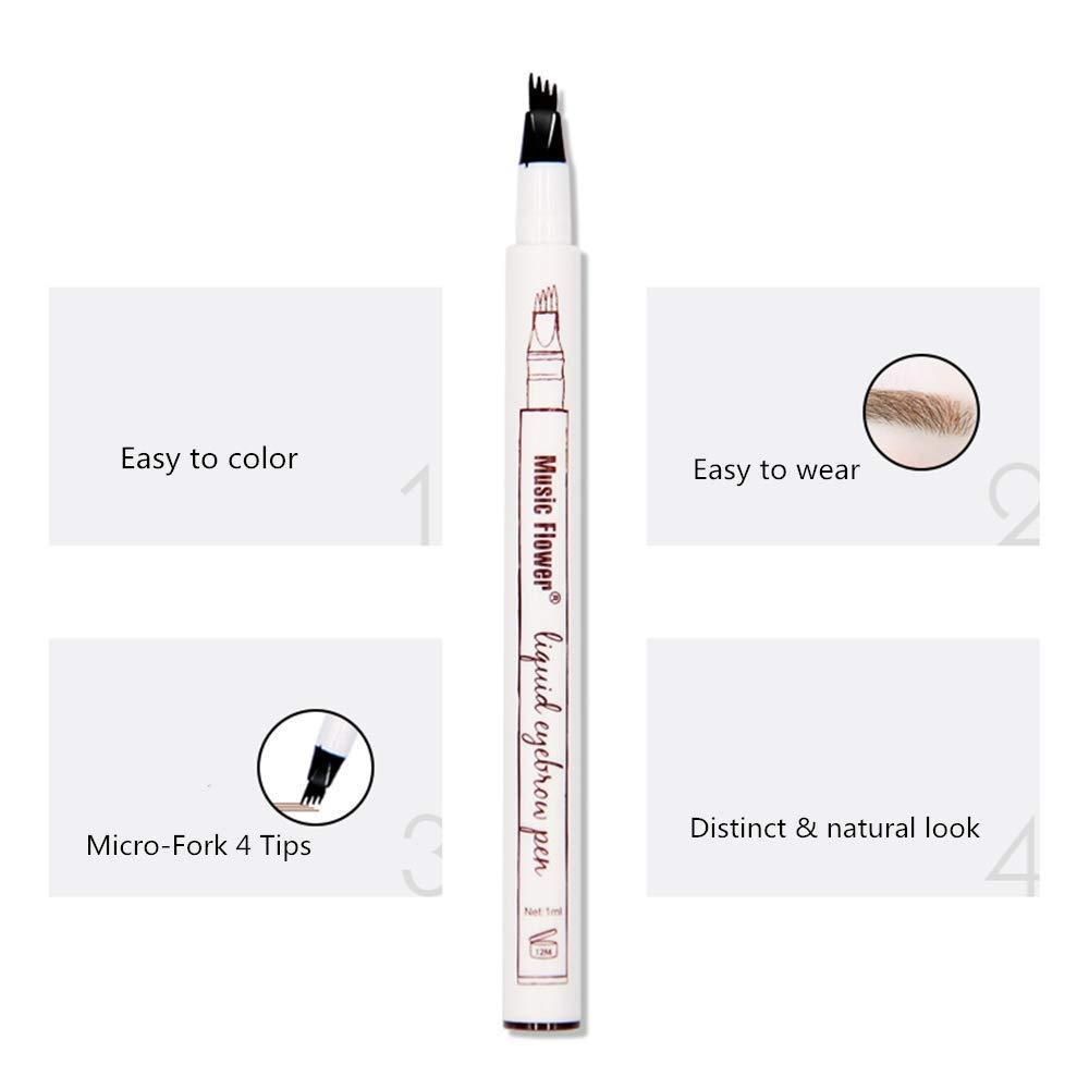 Eyebrow Pen,MoonKong 4 Point Eyebrow Pencil Waterproof Eye Brown Makeup