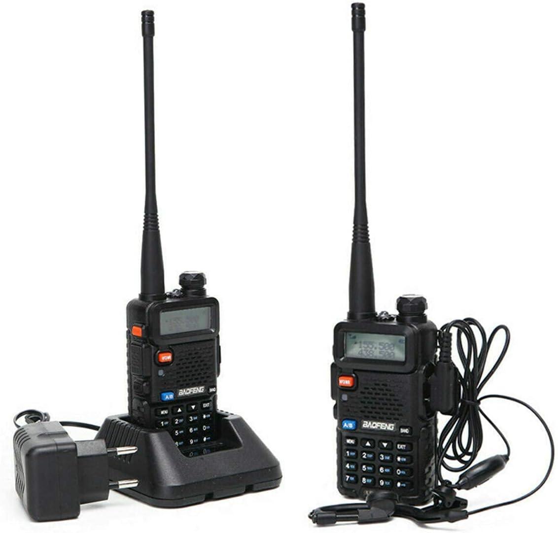 2 Pack Baofeng UV-5R Two Way Radio Ham Radio Handheld Rechargeable Long  Range Portable Baofeng Walkie Talkie with 2 Pack 771 Antenna (Black)