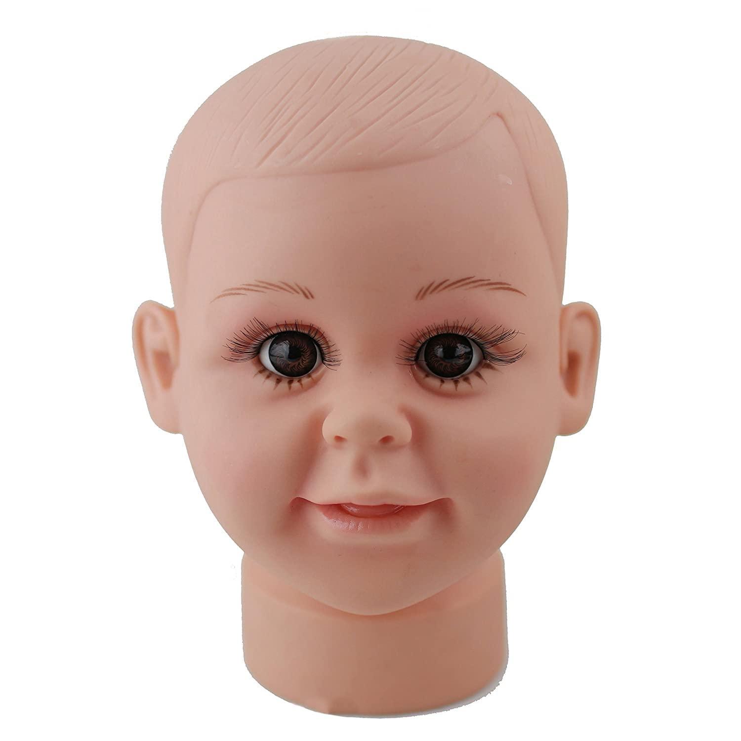 Voloria Small Baby Girl Mannequin Head for Wig Hats Display 1 Piece