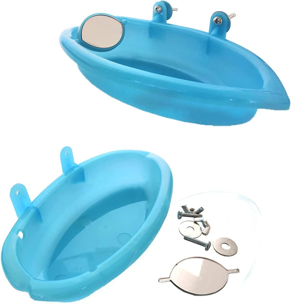 Bird Bath for Cage with Mirror,Bird Baths Tub Parakeet Bath Fountain