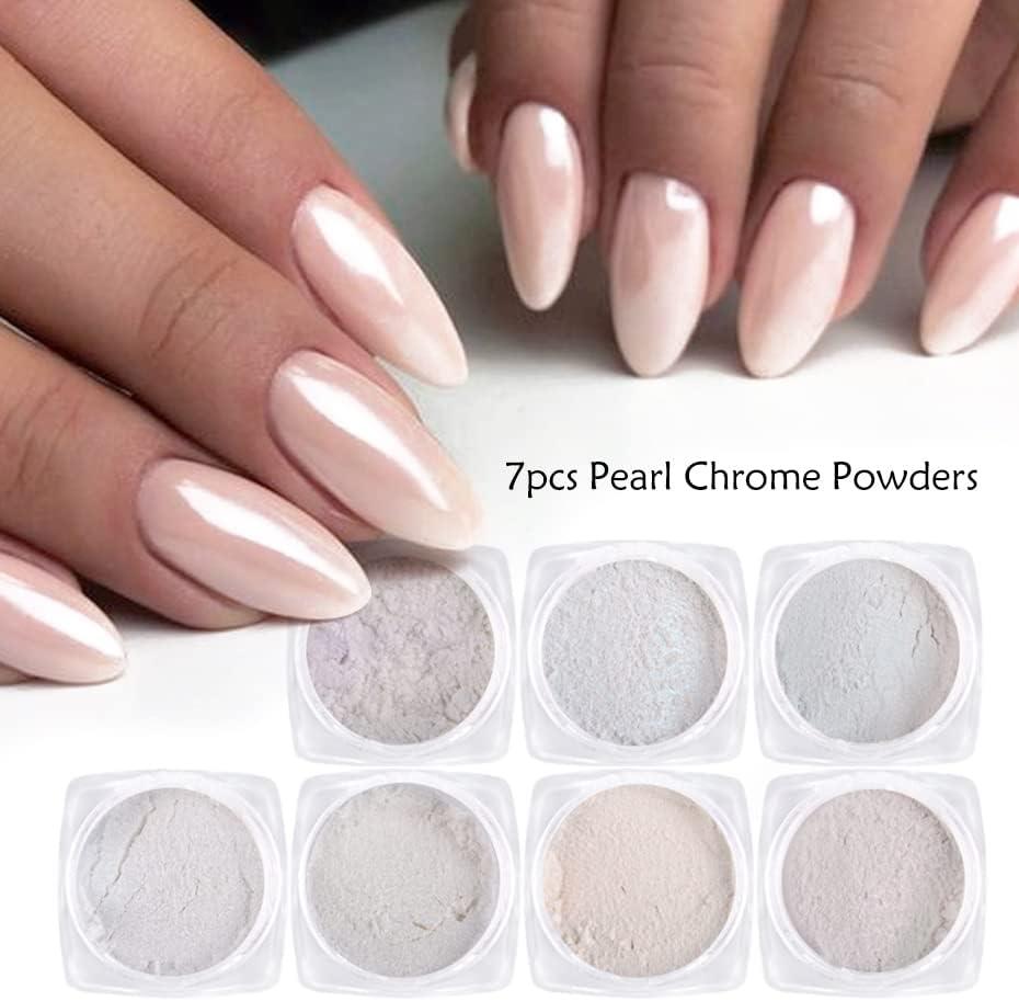 Powder Pearl Shimmer Nail, Box Pearl Nail Glitter Powder