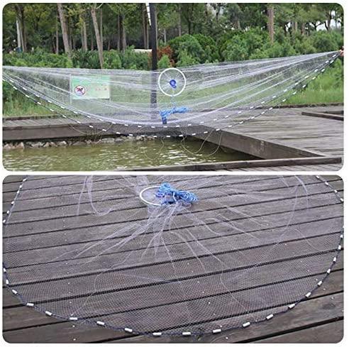1pc Casting Net Throwing Fishing Cast Net with Heavy Duty Zinc Sinker  Weights for Bait Trap Fish Tire Line Mesh Throw Casting Net 4-6ft  Radius/7.8-11.6ft Diameter