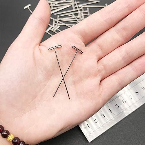  T-Pins 1 inch, 100 Pcs Stainless Steel T Pins for Wigs, T  Shaped Pins Needles with Storage Box for Crafts, Blocking, Knitting,  Sewing, Modelling (T Pins)