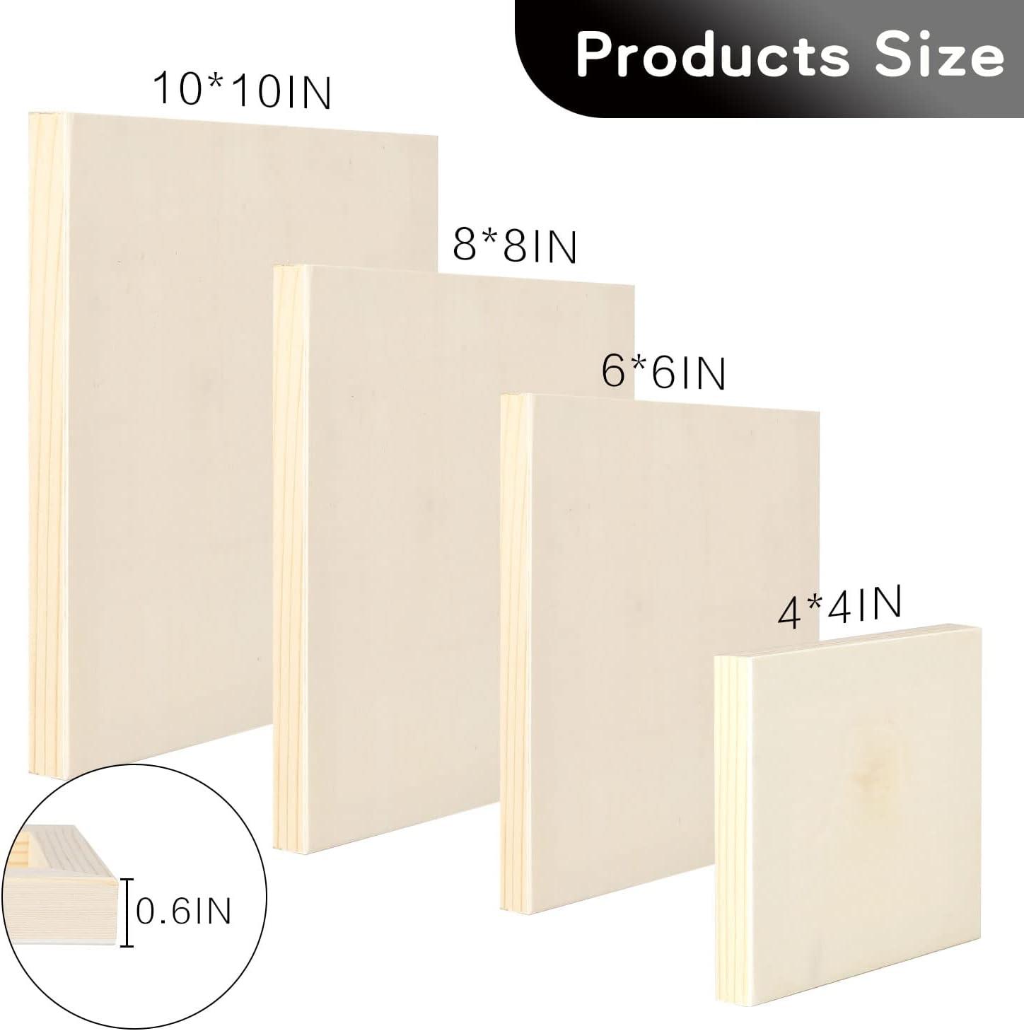 HVEST Blank Canvas for Painting 6 PCS Square Blank Canvas Boards Canvases  for