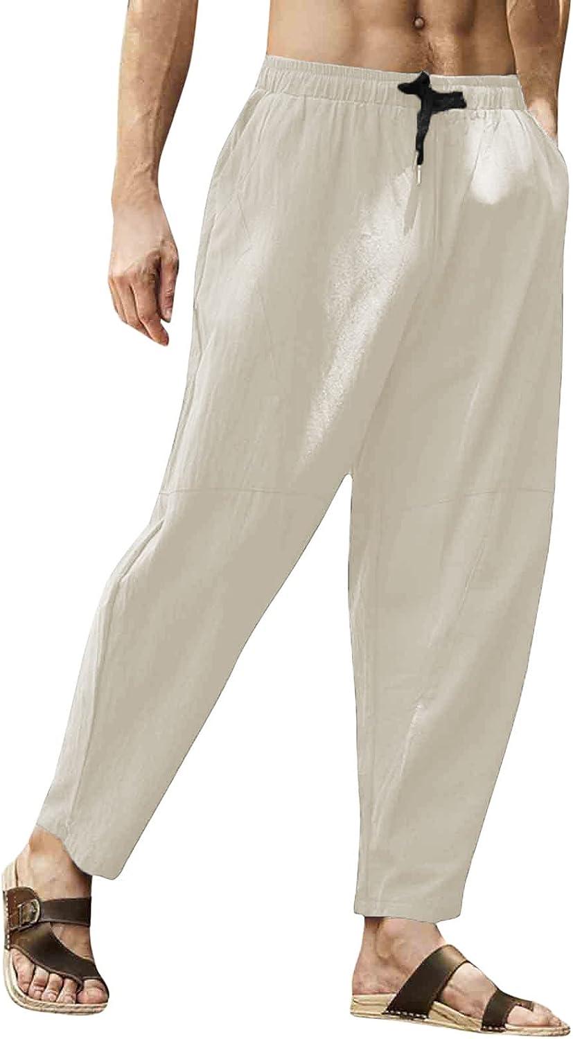 Curling men's summer pants in cement stretch cotton made in France