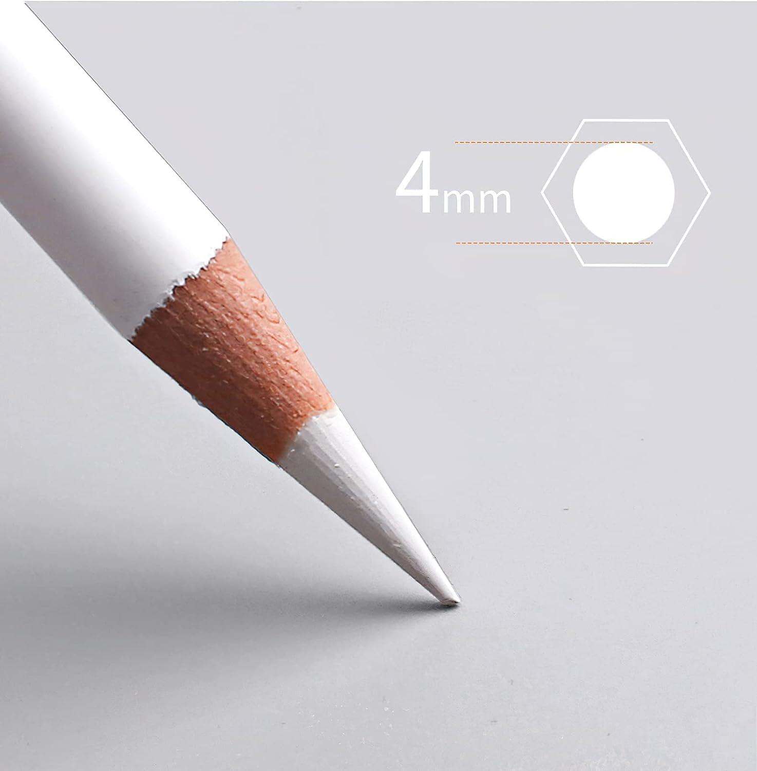 KachiKawa Sketch Highlight Pencil Pen Charcoal White Sketch Pencil Painting  Special White Charcoal 12 PCS (White Charcoal Pencil) 12 Count (Pack of 1)