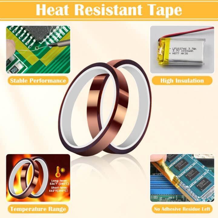 Heat Tape for Sublimation, Heat Transfer Tape, 10 Rolls Heat Resistant Tape  for Heat Press, 10mm x 30m(99 ft) Heat Sublimation Tape Clear, No Residue