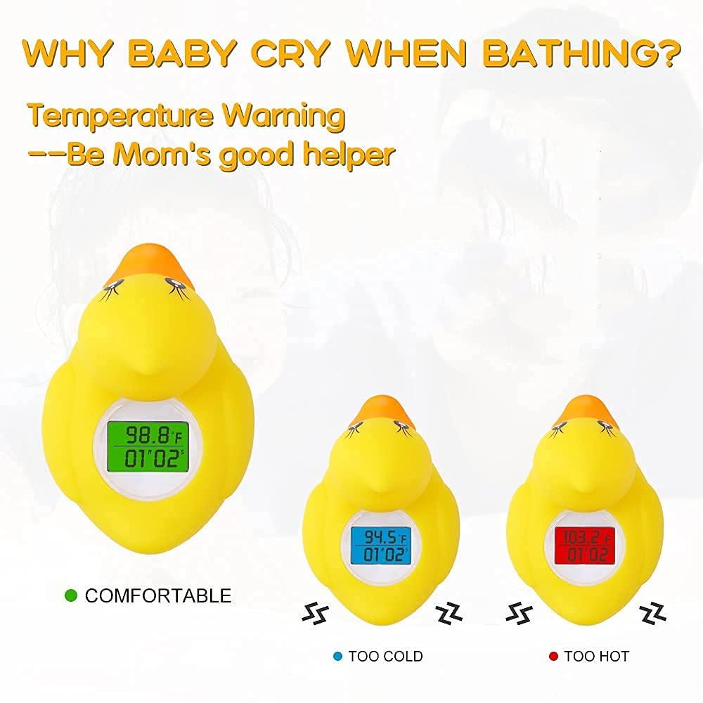 Baby Bath Thermometer Floating Toy, BabyElf Rubber Duck Thermometer for