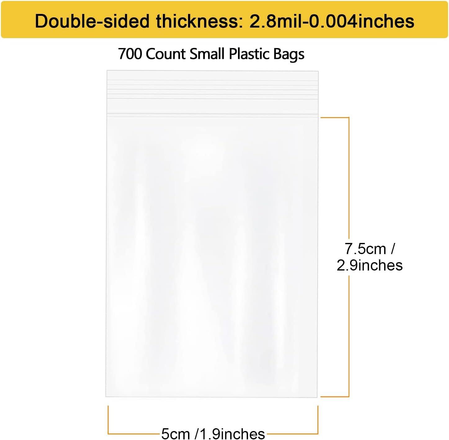 100 Zip Lock Bags Reclosable Clear Poly Bag Plastic Baggies Small Jewelry Shipping Bags, Women's, Size: 5cm by 7cm